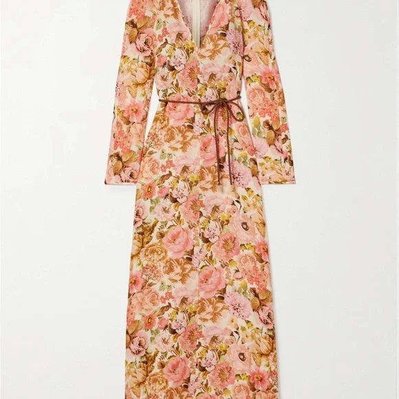 Zimmermann | Dresses | 75 Zimmermann Floral Linen Maxi Dress Multicoloured  Size 0 | Poshmark